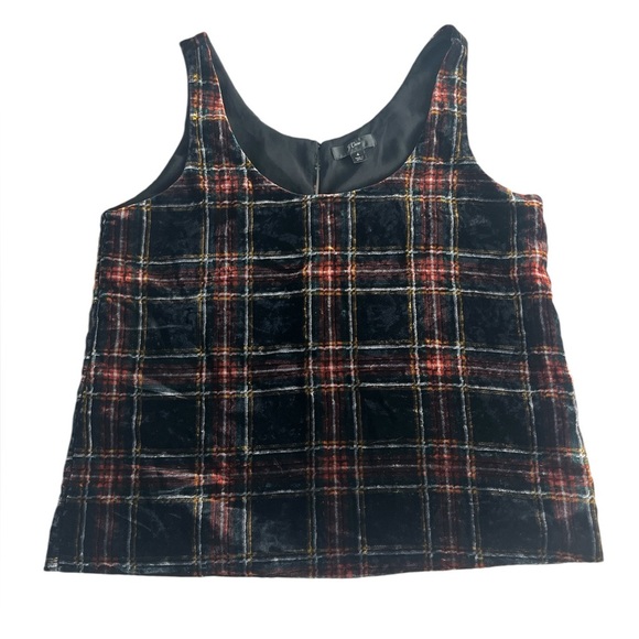 J Crew  Stewart Tartan Plaid Velvet Tank Top size 4 - Picture 3 of 7